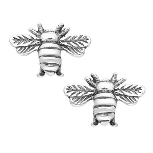 Bee Sterling Silver stud Earrings with Oxidisation