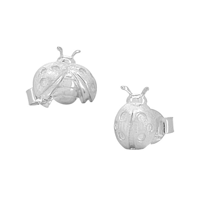 Ladybug Asymmetrical Sterling Silver stud Earrings