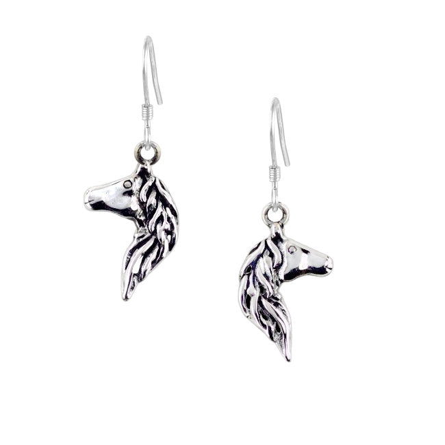Horse Head Sterling Silver hook Earrings