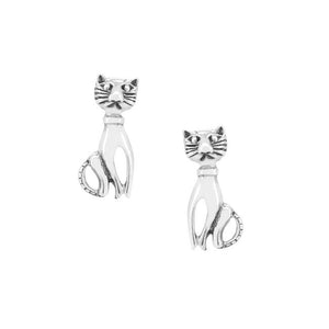 Cat Sterling Silver Earrings