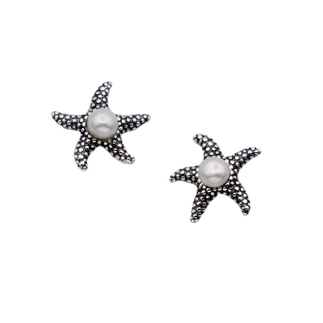 Starfish Freshwater Pearl & Sterling Silver stud Earrings
