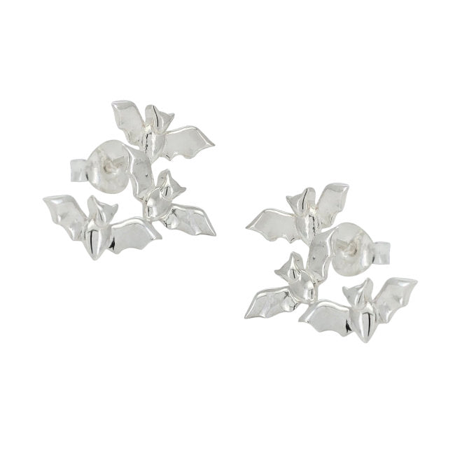Bat Cluster Sterling Silver stud Earrings