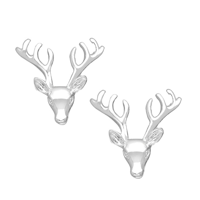 Deer Head Sterling Silver stud Earrings