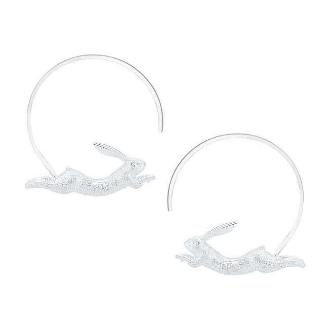 Rabbit Sterling Silver hoop Earrings