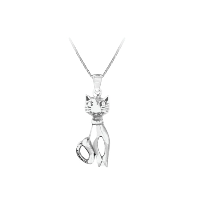 Regal Cat Sterling Silver Pendant