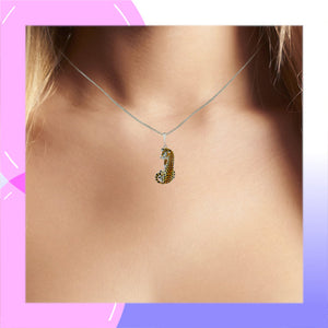 Cheetah Sterling Silver plated Pendant with Enamels modelled