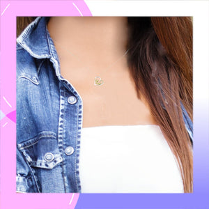 Stretching Cat in Heart Sterling Silver Pendant with 18k Gold accents & Cubic Zirconia modelled