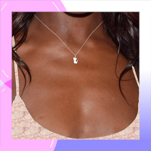 Origami Cat Sterling Silver Pendant modelled