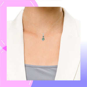 Cat Sterling Silver and Abalone Pendant  and Chain modelled