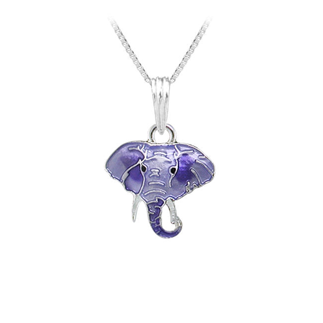 Elephant Sterling Silver plated Pendant with Enamels