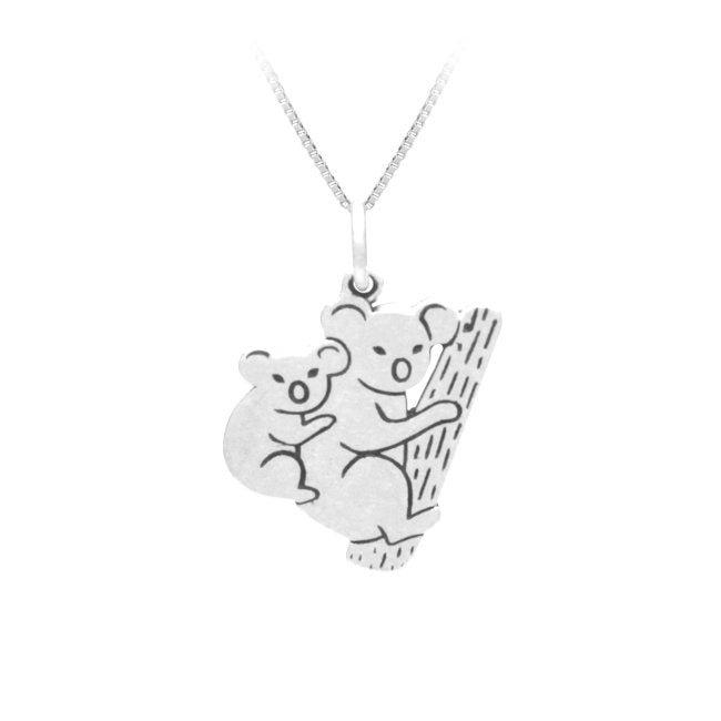 Koala Mum & Baby Sterling Silver Charm Pendant