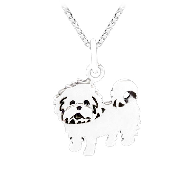 Maltese Terrier Sterling Silver Charm Pendant