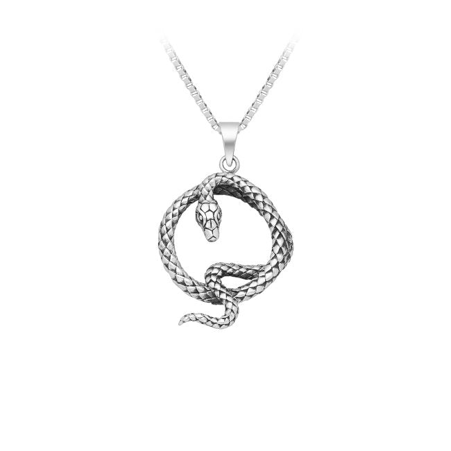 Coiled Snake Sterling Silver Pendant