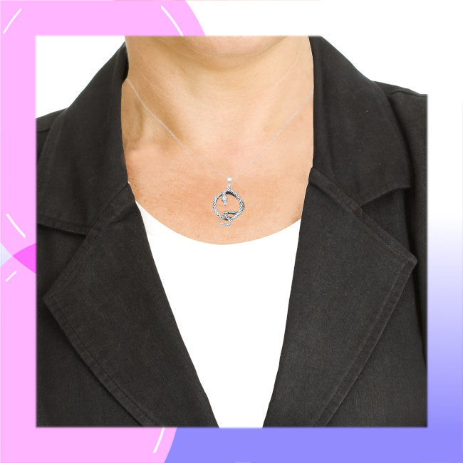 Snake Sterling Silver Pendant modelled