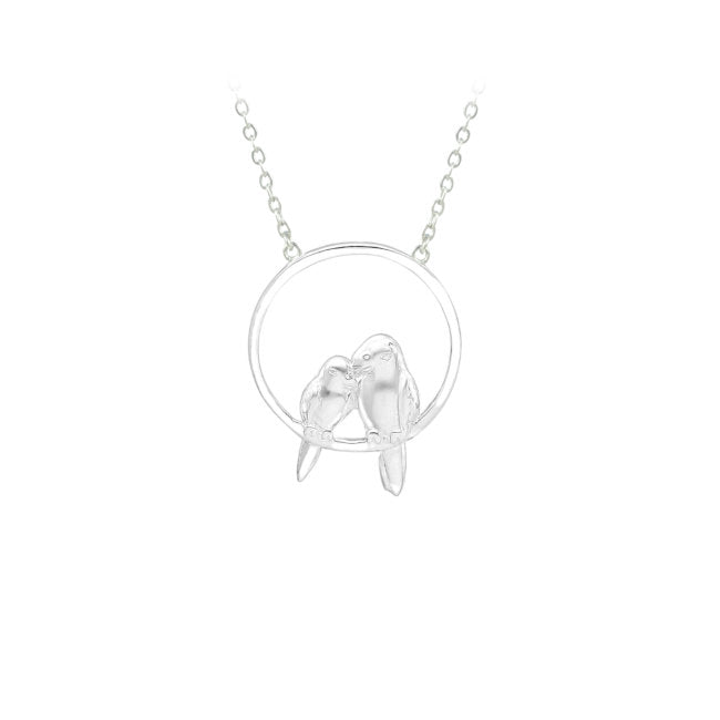 Love Birds Sterling Silver Necklace