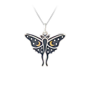 Luna Moth Sterling Silver Pendant