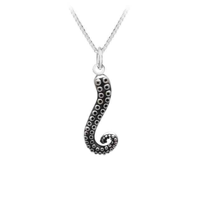 Octopus Tentacle Sterling Silver Pendant