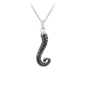 Octopus Tentacle Sterling Silver Pendant