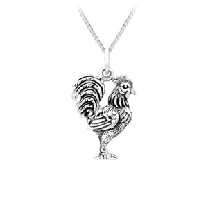 Rooster Pendant in Sterling Silver