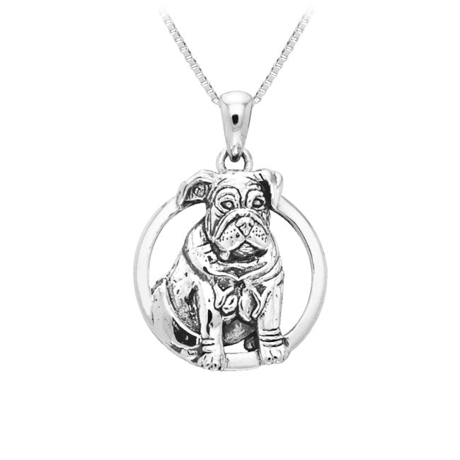 Bulldog Sterling Silver Pendant