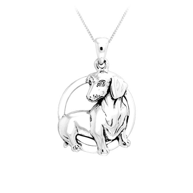 Dachshund Sterling Silver Pendant