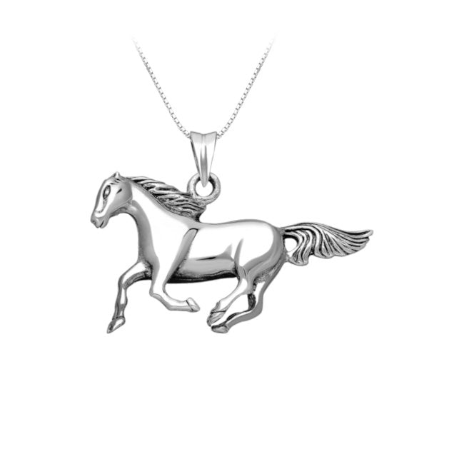 Running Horse Pendant in Sterling Silver