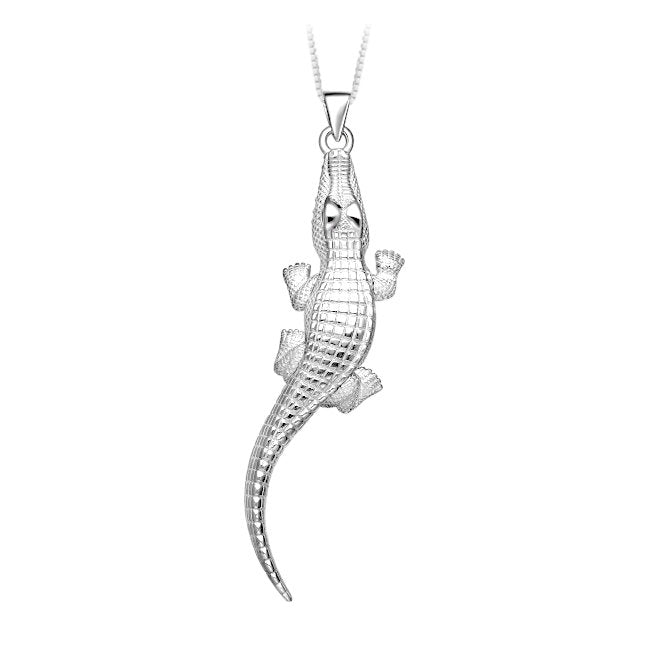 Crocodile Sterling Silver Pendant