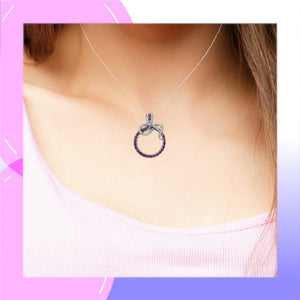 Snake Sterling Silver Magnifying Glass Pendant with Natural Ruby modelled