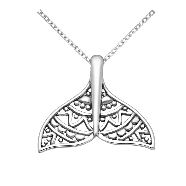 Whale Tail Sterling Silver Pendant