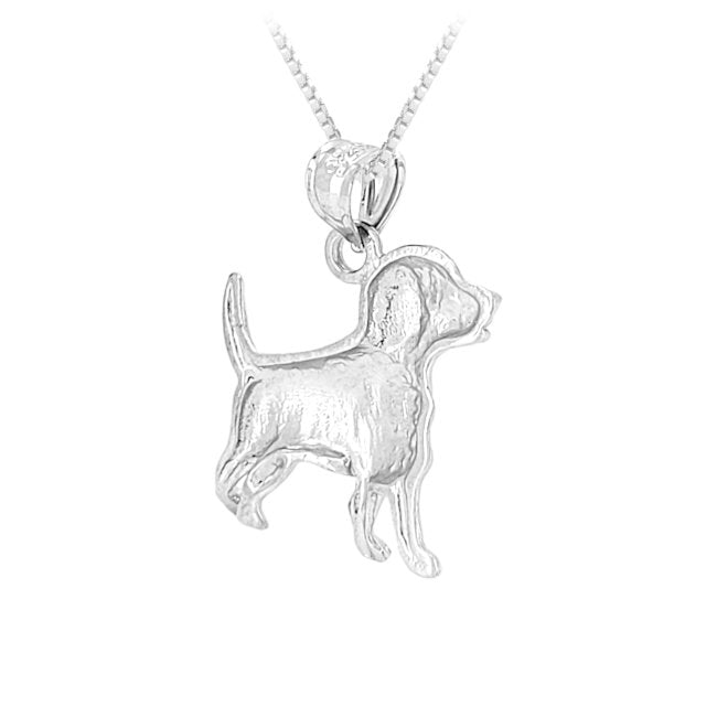 Beagle Sterling Silver Pendant back view