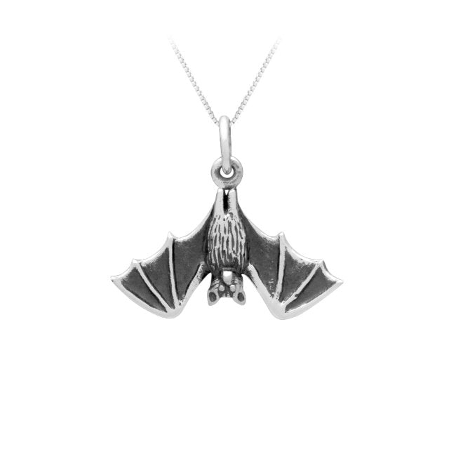Bat Hanging Sterling Silver Pendant