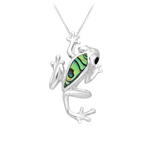 Frog Sterling Silver Pendant with Abalone