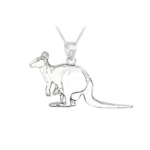 Kangaroo with Joey Sterling Silver Pendant