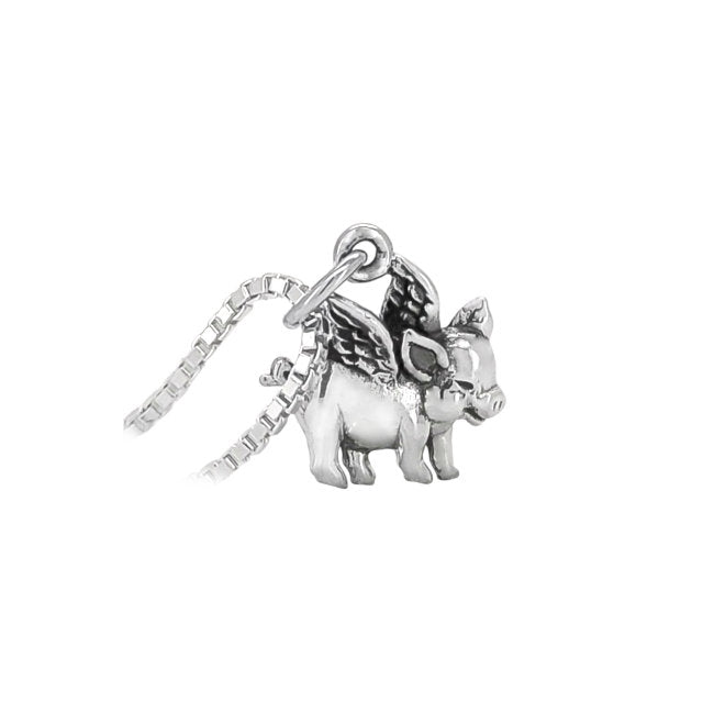 Pig with Wings Sterling Silver Pendant