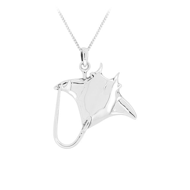 Manta Ray Sterling Silver Pendant