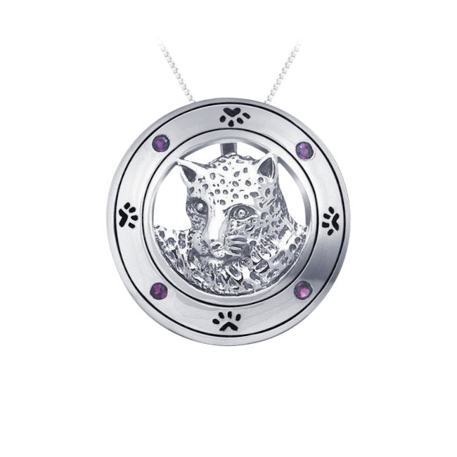 Jaguar Sterling Silver Pendant with Amethyst