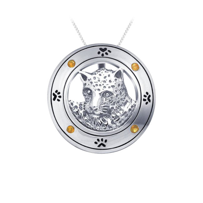 Jaguar Sterling Silver Pendant with Citrine