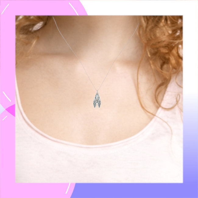 Cicada Sterling Silver Pendant modelled