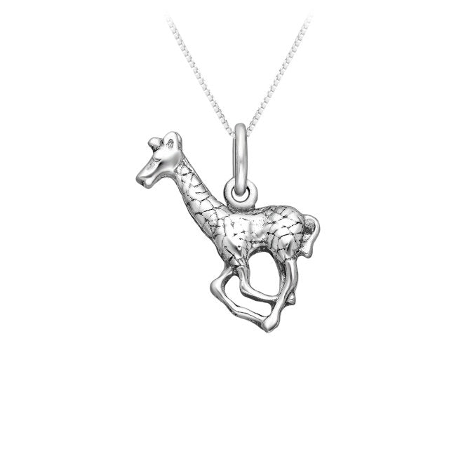 Giraffe Running Sterling Silver Pendant