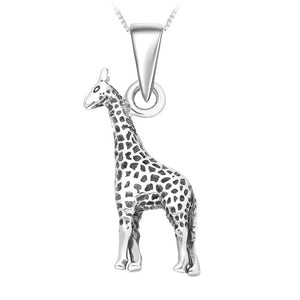 Giraffe Sterling Silver Pendant with Oxidised accents