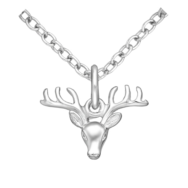 Deer Head Sterling Silver Pendant