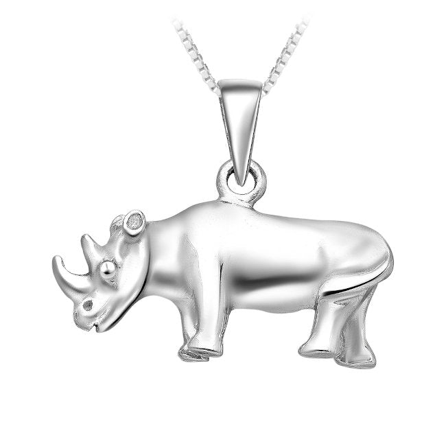 Rhinoceros Sterling Silver Pendant