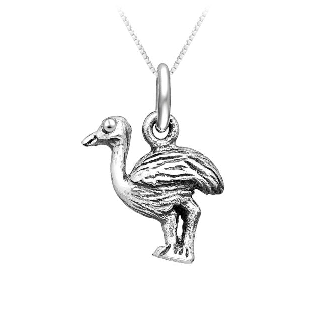 Ostrich Sterling Silver Pendant with Oxidised accents