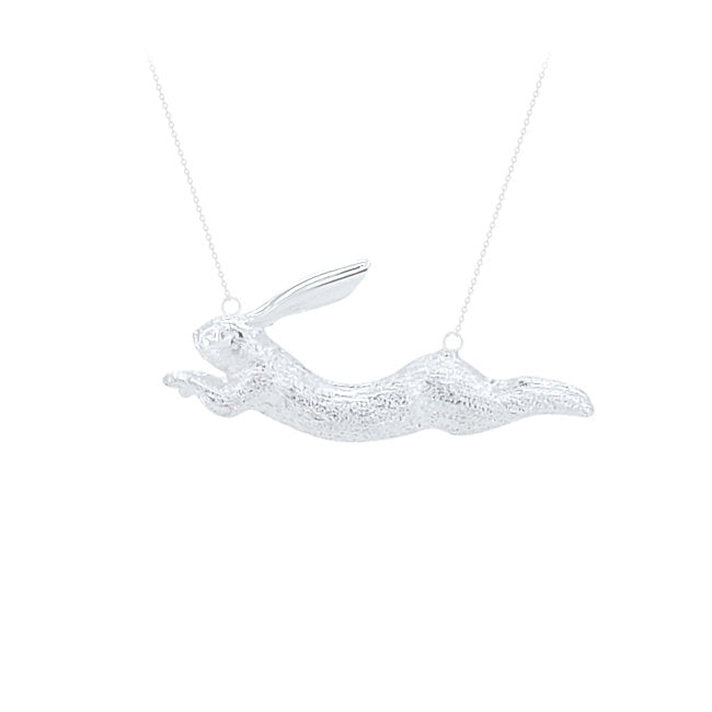 Running Rabbit Sterling Silver Necklace