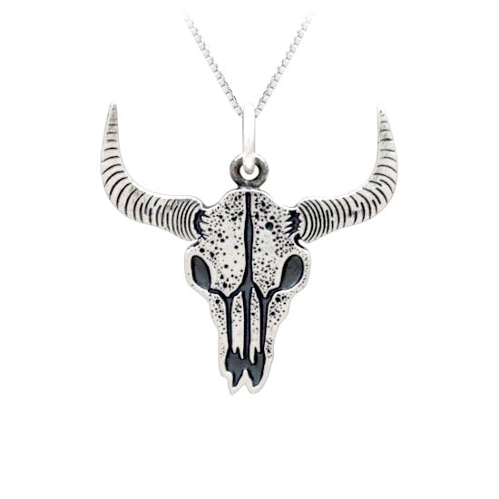 Bull Head Sterling Silver Pendant