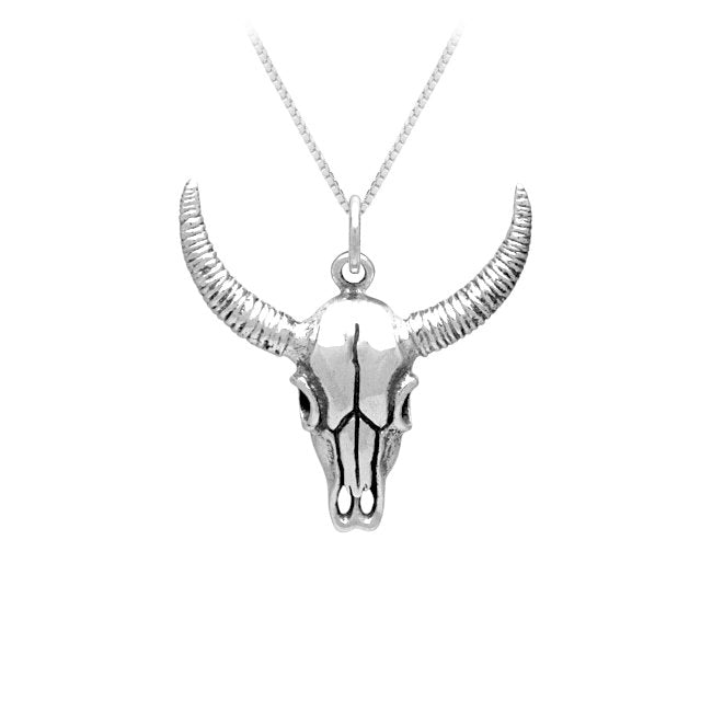 Bull Head Sterling Silver Pendant