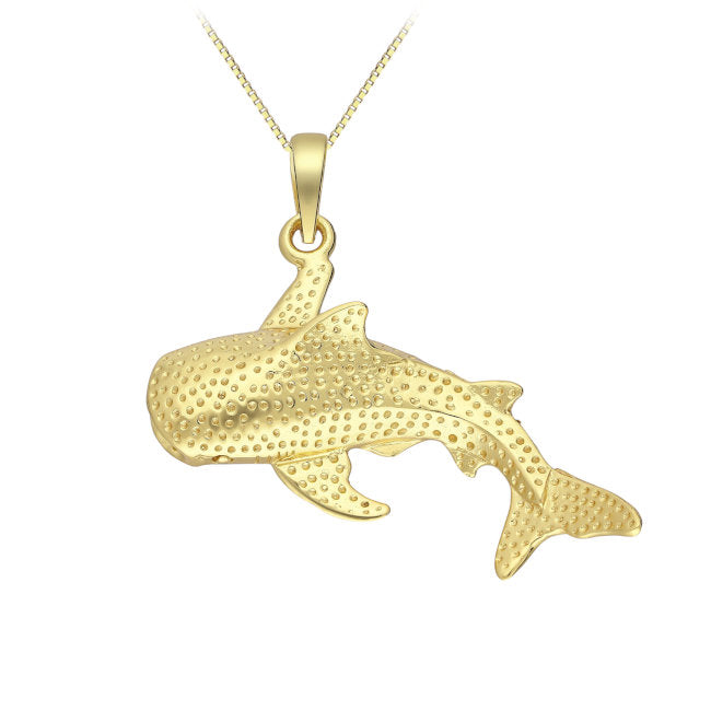 Whale Shark Sterling Silver and 18kt Gold Pendant