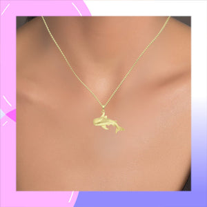 Whale Shark Sterling Silver and 18kt Gold Pendant modelled