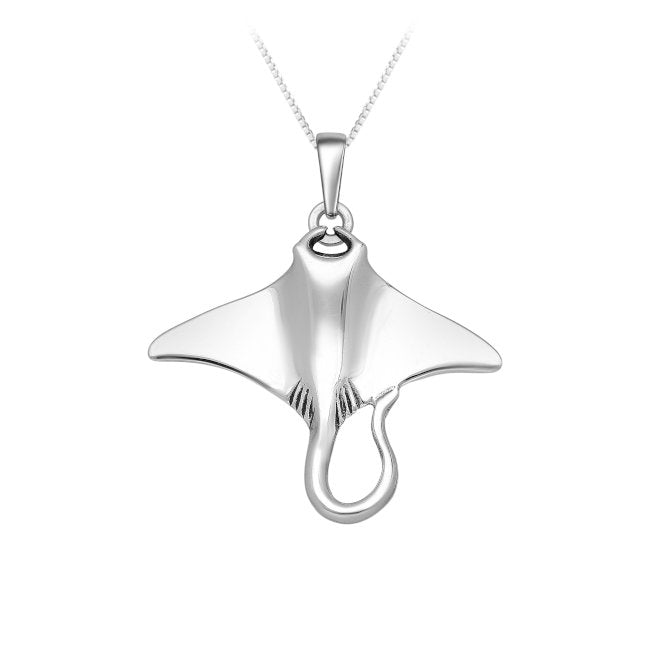 Manta Ray Sterling Silver Pendant
