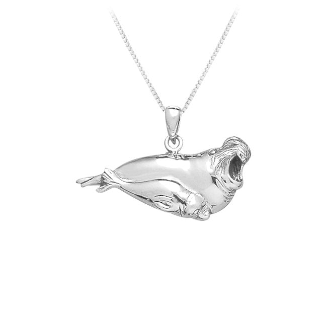 Sea Lion Mother & Pup Sterling Silver Pendant